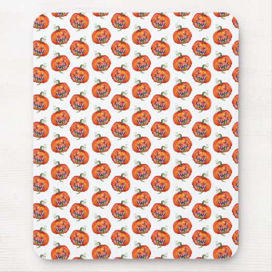 Beängstigende Halloween-Kürbiskugel Mousepad (Vorne)