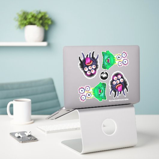 Beängstigende Halloween-Monster-Vinylkleber Aufkleber (Laptop auf Schreibtisch)