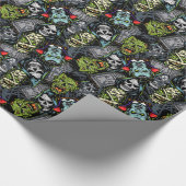 Beängstigende Halloween Monster Zombies Vampires M Geschenkpapier (Ecke)