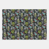 Beängstigende Halloween Monster Zombies Vampires M Geschenkpapier Set (Vorderseite)
