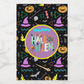 Beängstigende Halloween-Muster Weinetikett (Einzelnes Label)