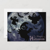 Beängstigende Halloween-Nacht mit Geistern Postkarte (Vorne/Hinten)