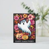 Beängstigende Halloween-Nacht mit Hexe Postkarte (Stehend Vorderseite)