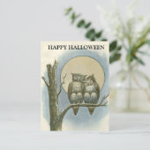 Beängstigende Halloween-Nacht mit Hexe Postkarte (Stehend Vorderseite)