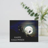 Beängstigende Halloween-Nacht mit Owls Hexe Postka Postkarte (Stehend Vorderseite)
