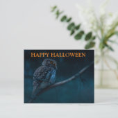Beängstigende Halloween-Nacht mit Owls-Postkarte Postkarte (Stehend Vorderseite)