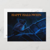 Beängstigende Halloween-Nacht mit Owls-Postkarte Postkarte (Vorne/Hinten)