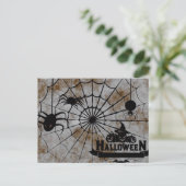 Beängstigende Halloween-Nacht mit Spiegellerie Postkarte (Stehend Vorderseite)