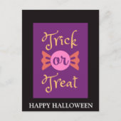 Beängstigende Halloween-Nacht mit Trick oder Trepp Postkarte (Vorderseite)