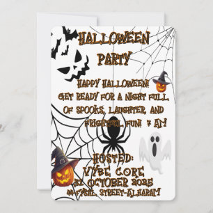 Beängstigende Halloween-Nachteinladung mit Geister Einladung