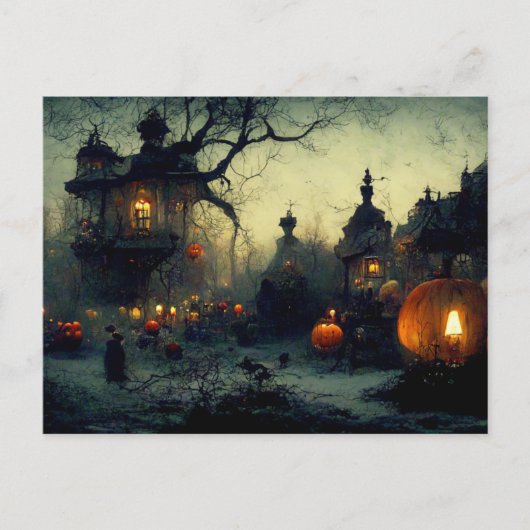 Beängstigende Halloween Night Postkarte (Vorderseite)