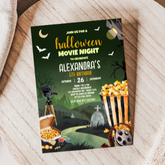 Beängstigende Halloween-Party Movie Night Geburtst Einladung