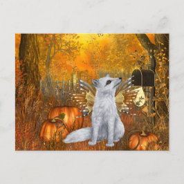 Beängstigende Halloween Postkarte mit Fairy Fox