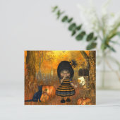 Beängstigende Halloween-Postkarte mit Little Girl Postkarte (Stehend Vorderseite)