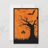 Beängstigende Halloween Pumpkin Wedding RSVP Card Dankeskarte (Rückseite)