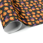 Beängstigende Halloween Pumpkins Geschenkpapier (Rolleneckpunkt)