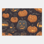 Beängstigende Halloween Pumpkins je Geschenkpapier Set (Vorderseite 2)