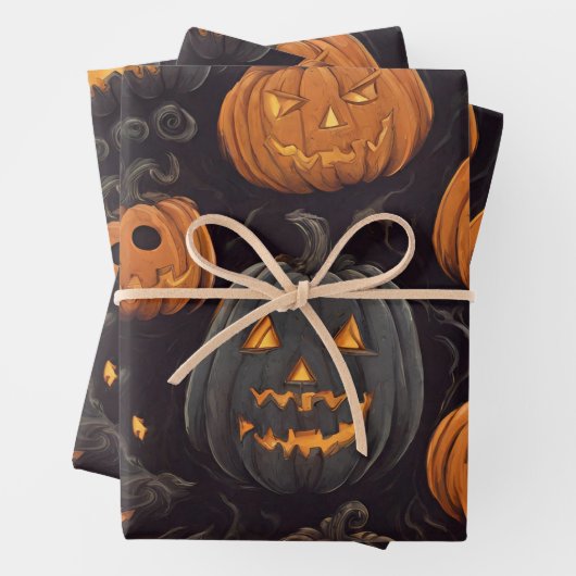Beängstigende Halloween Pumpkins je Geschenkpapier Set (Beispiel)