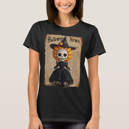 Beängstigende Halloween-Puppe T-Shirt (Vorderseite)