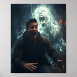 Beängstigende Halloween-Saisonmänner schreien auf Poster