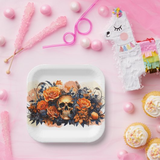 Beängstigende Halloween-Skull-Papier-Teller Pappteller (Party)