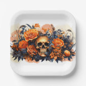 Beängstigende Halloween-Skull-Papier-Teller Pappteller (Vorderseite)