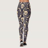 Beängstigende Halloween Skulls Muster Leggings (Rückseite)