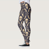 Beängstigende Halloween Skulls Muster Leggings (Links)