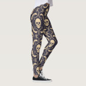 Beängstigende Halloween Skulls Muster Leggings (Rechts)