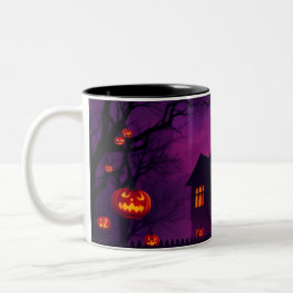 Beängstigende Halloween-Tasse - Spuk Haus mit Pump Zweifarbige Tasse