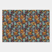Beängstigende Halloween Vampires Pumpkins Grabstei Geschenkpapier Set (Vorderseite 2)