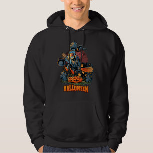 Beängstigende Hexe auf einem Zimmer Hoodie