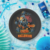 Beängstigende Hexe auf einem Zimmer Pappteller (Party)