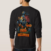 Beängstigende Hexe auf einem Zimmer Sweatshirt (Rückseite)