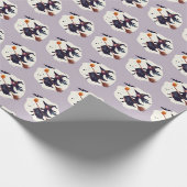 Beängstigende Hexe Lila Halloween-Geschenkpapier Geschenkpapier (Ecke)