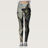 Beängstigende Hexen und Spinnen Leggings (Vorderseite)
