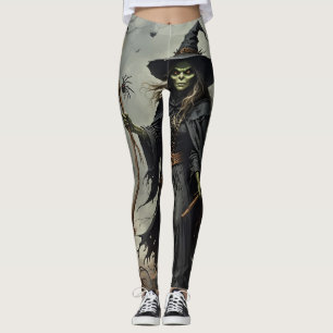 Beängstigende Hexen und Spinnen Leggings