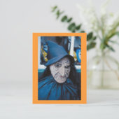 Beängstigende Hexenmaske Postkarte (Stehend Vorderseite)