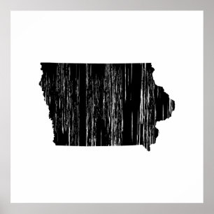 Beängstigende Iowa-Staat-Kontur Poster