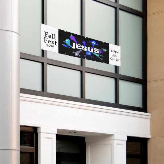 Beängstigende Jesus-Nächte Banner (Äußeres Gebäude)