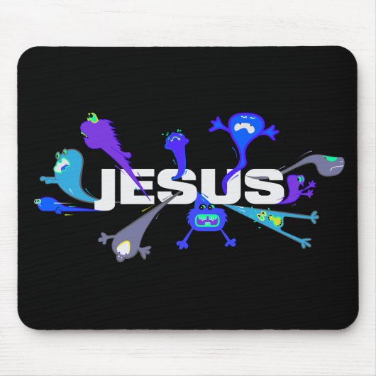 Beängstigende Jesus-Nächte Mousepad (Vorne)