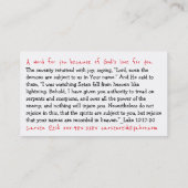 Beängstigende Jesus-Schriftenkarte Visitenkarte (Rückseite)