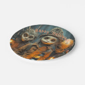 Beängstigende Kätzchen Pappteller (Schrägansicht)