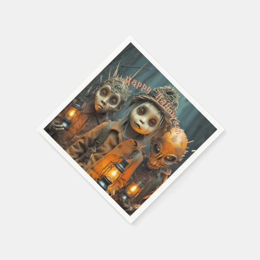 Beängstigende Kätzchen Serviette (Ecke)