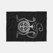 Beängstigende Katze Fleecedecke (Vorderseite (Horizontal))