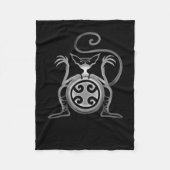 Beängstigende Katze Fleecedecke (Vorderseite)