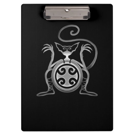 Beängstigende Katze Klemmbrett (Vorderseite)