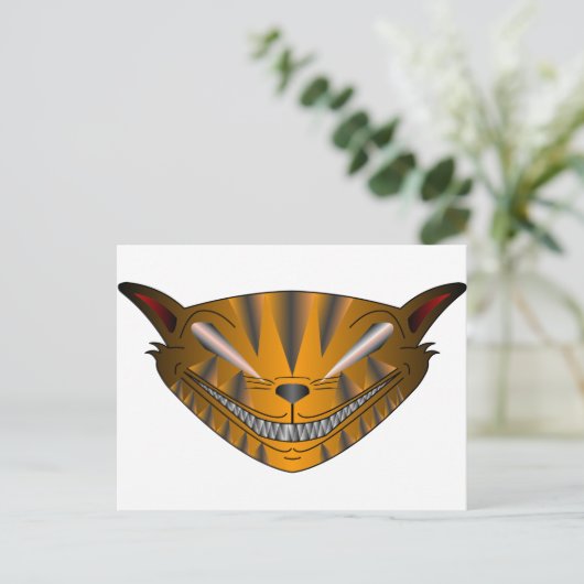 Beängstigende Katze Postkarte (Stehend Vorderseite)