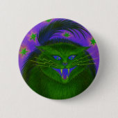 Beängstigende Katzengrün Button (Vorderseite)