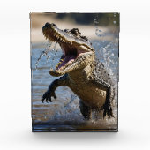 Beängstigende Kiefer: Australisches Krokodil-Leapi Fotoblock (Vorderseite)